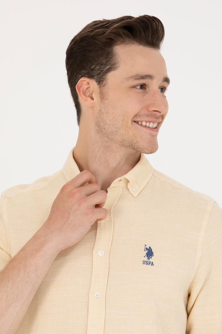 Erkek Açık Sarı Uzun Kollu Gömlek - 50263524012