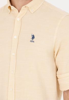 Erkek Açık Sarı Uzun Kollu Gömlek - 50263524012