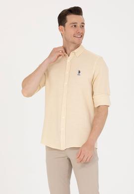 Erkek Açık Sarı Uzun Kollu Gömlek - 50263524012