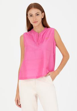 Kadın Pembe V Yaka Tişört - 50263674021