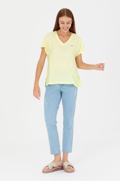 Kadın Açık Mavi Boy Friend Fit Jean Pantolon
