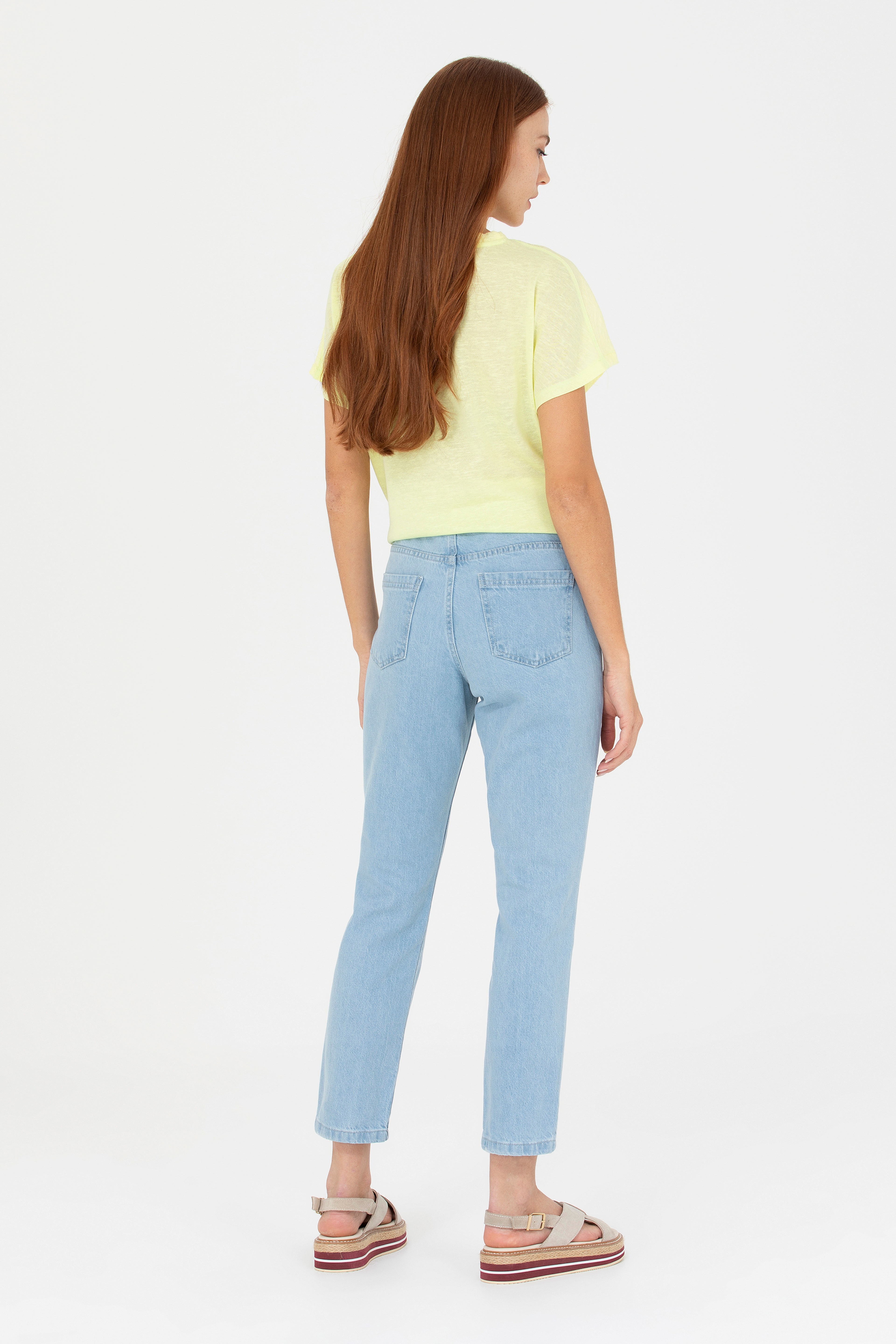Kadın Açık Mavi Boy Friend Fit Jean Pantolon