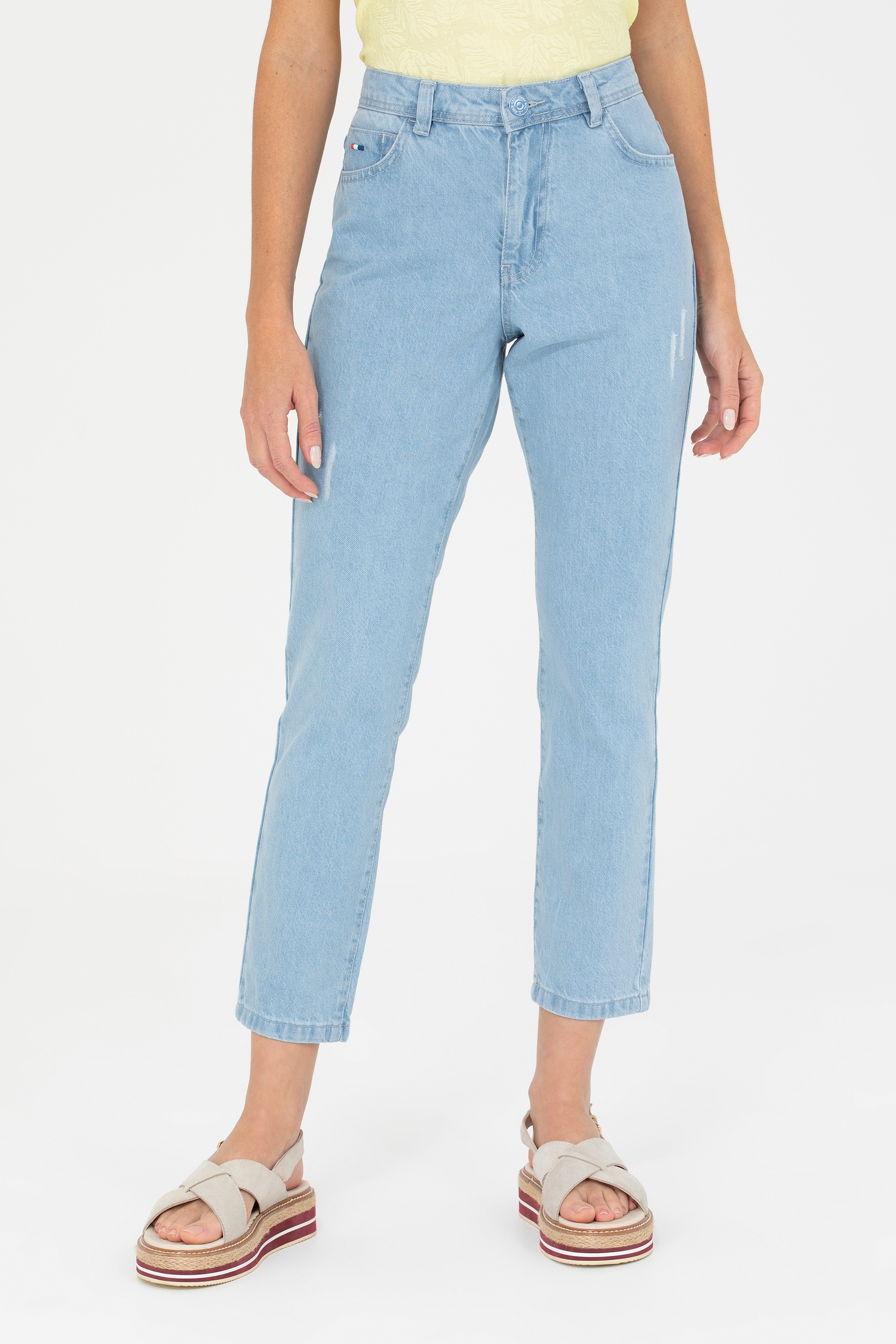 Kadın Açık Mavi Boy Friend Fit Jean Pantolon - Image 2