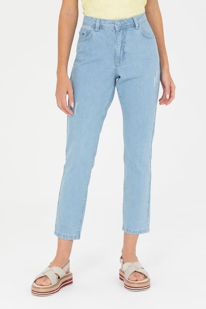 Kadın Açık Mavi Boy Friend Fit Jean Pantolon