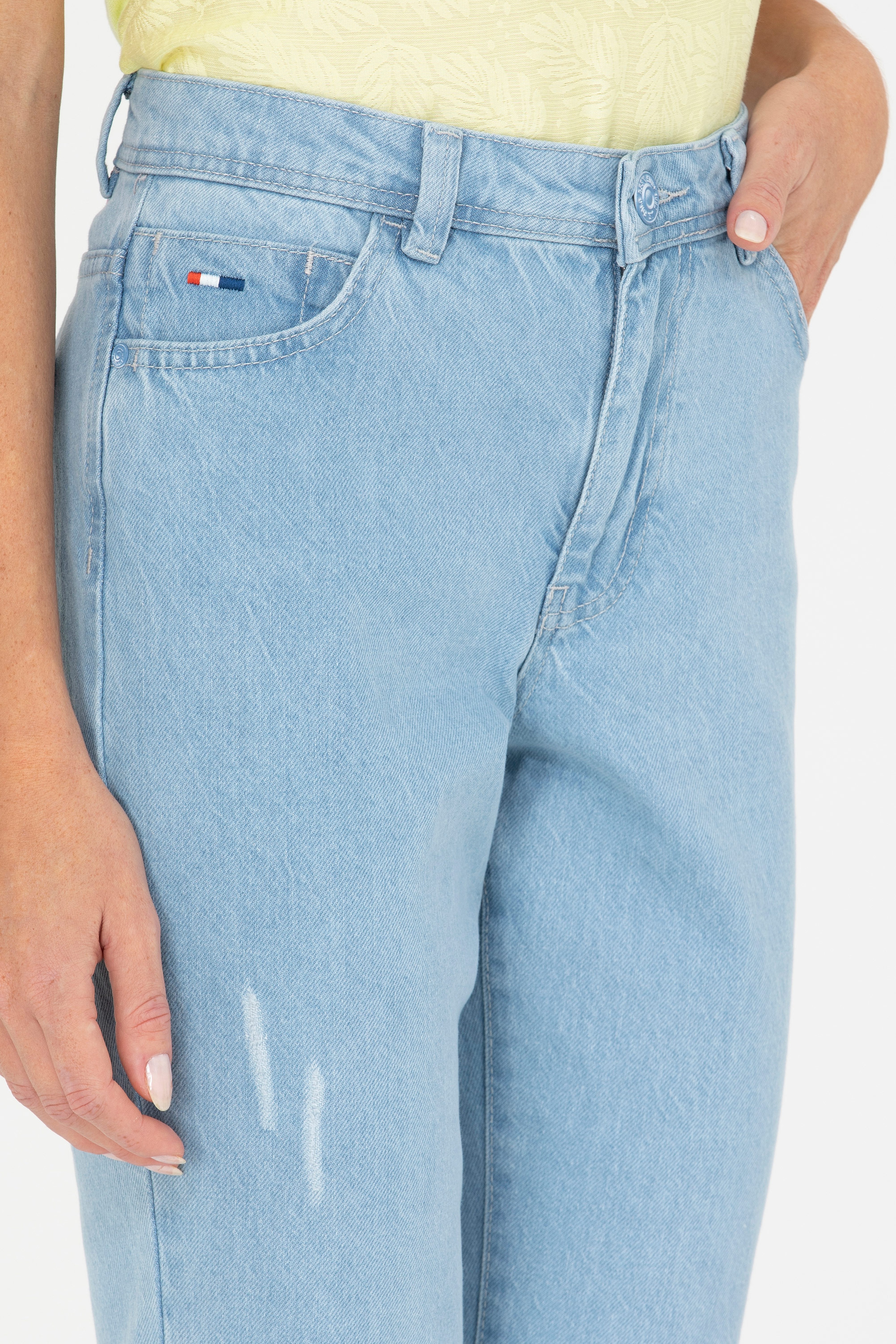 Kadın Açık Mavi Boy Friend Fit Jean Pantolon - Image 5