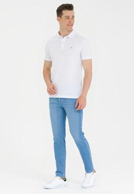 Erkek Beyaz Basic Polo Yaka Tişört - 50265919001