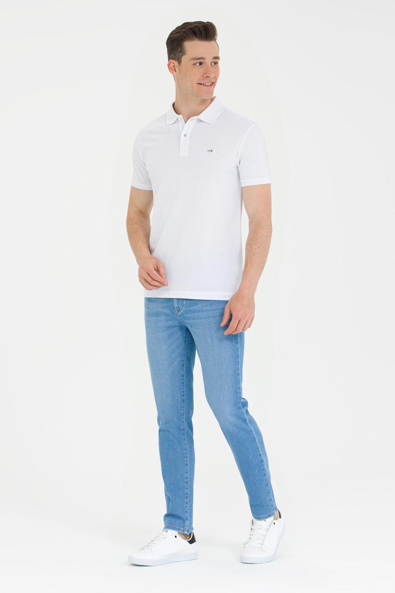 Erkek Beyaz Basic Polo Yaka Tişört - 50265919001