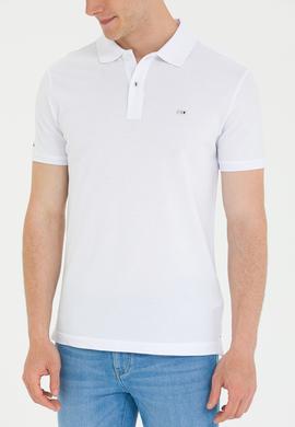 Erkek Beyaz Basic Polo Yaka Tişört - 50265919001