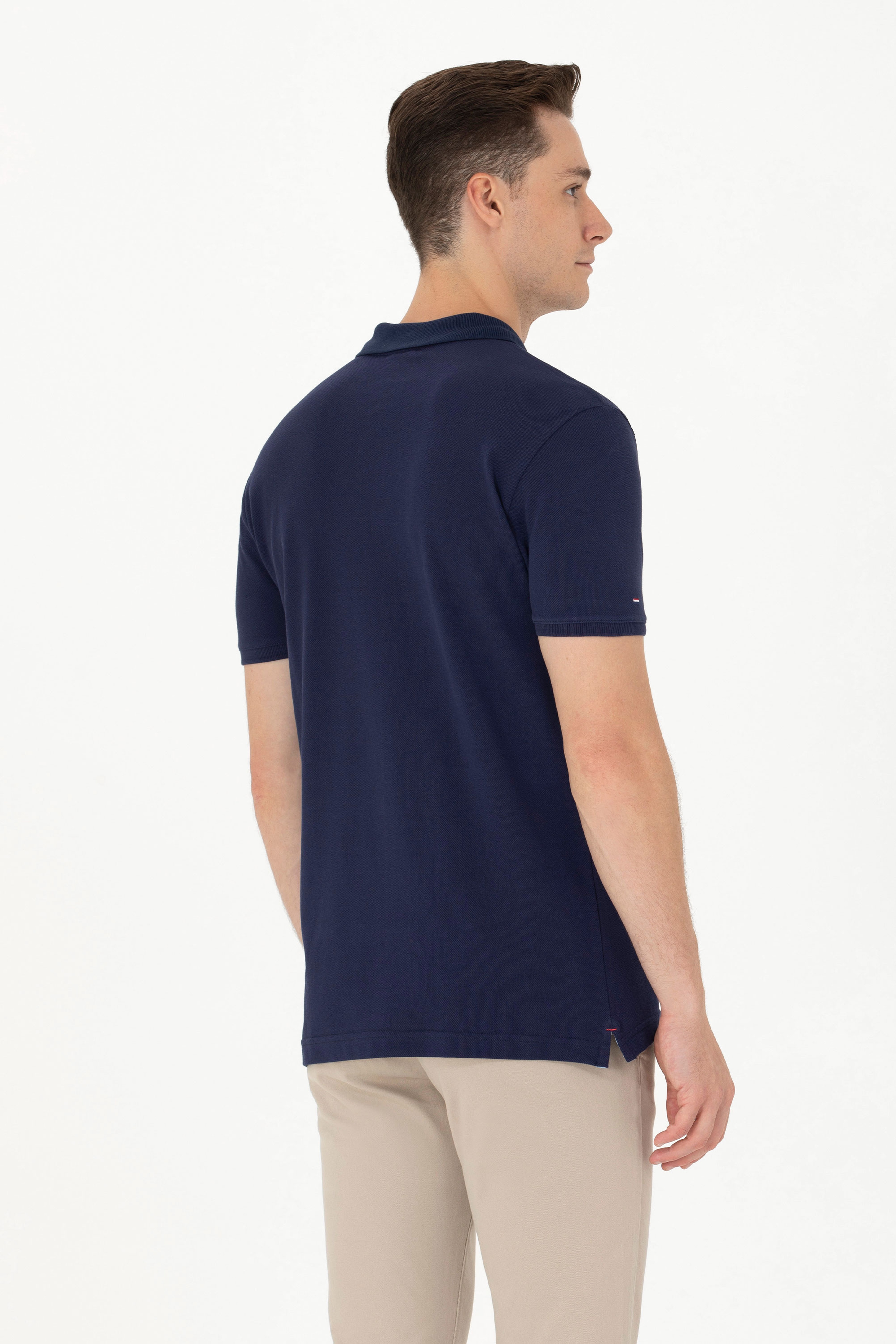 Erkek Lacivert Basic Polo Yaka Tişört