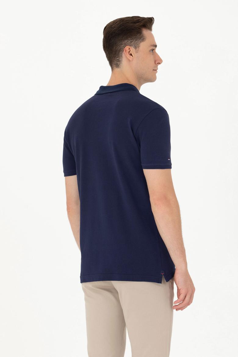 Erkek Lacivert Basic Polo Yaka Tişört - 50265919016