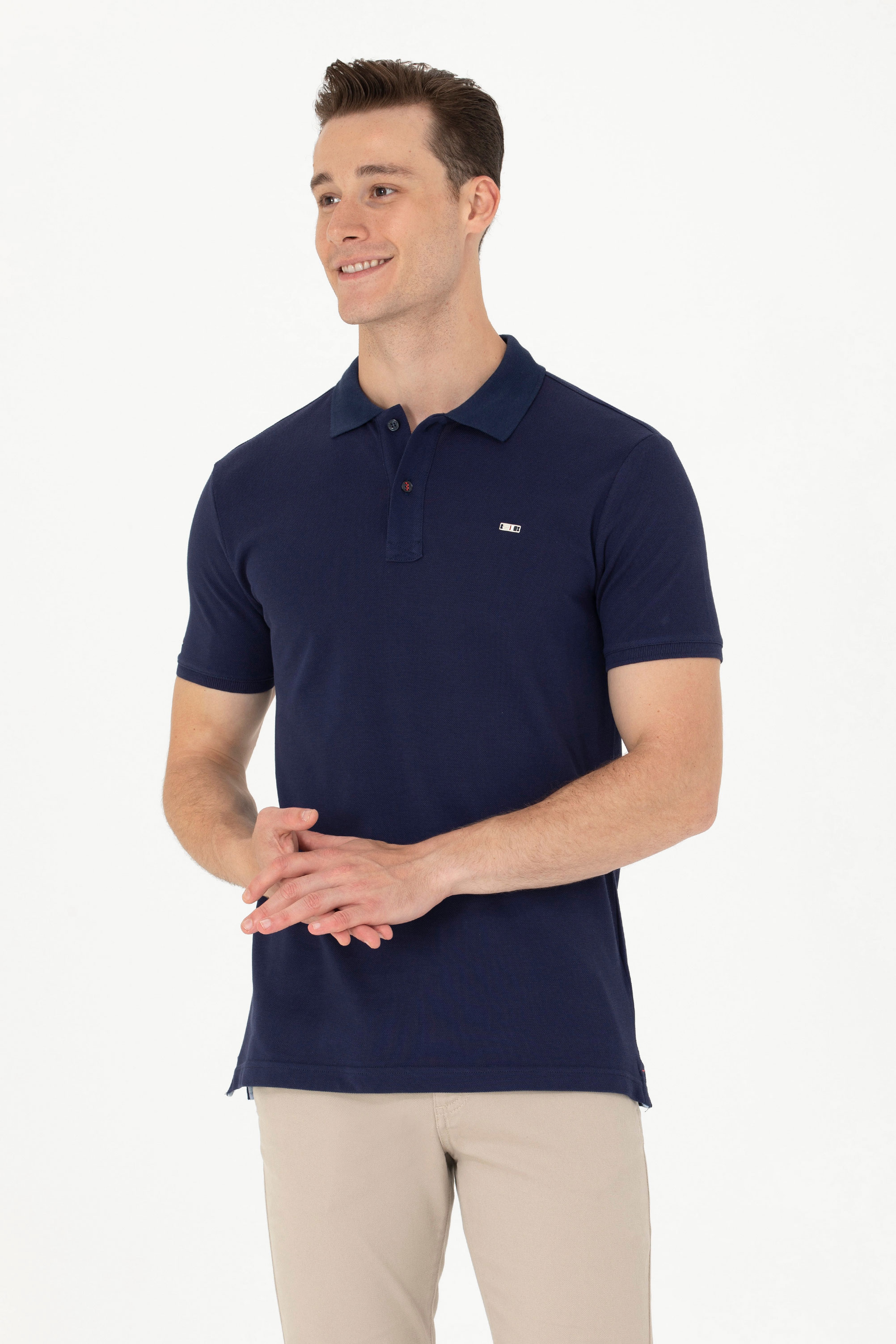 Erkek Lacivert Basic Polo Yaka Tişört