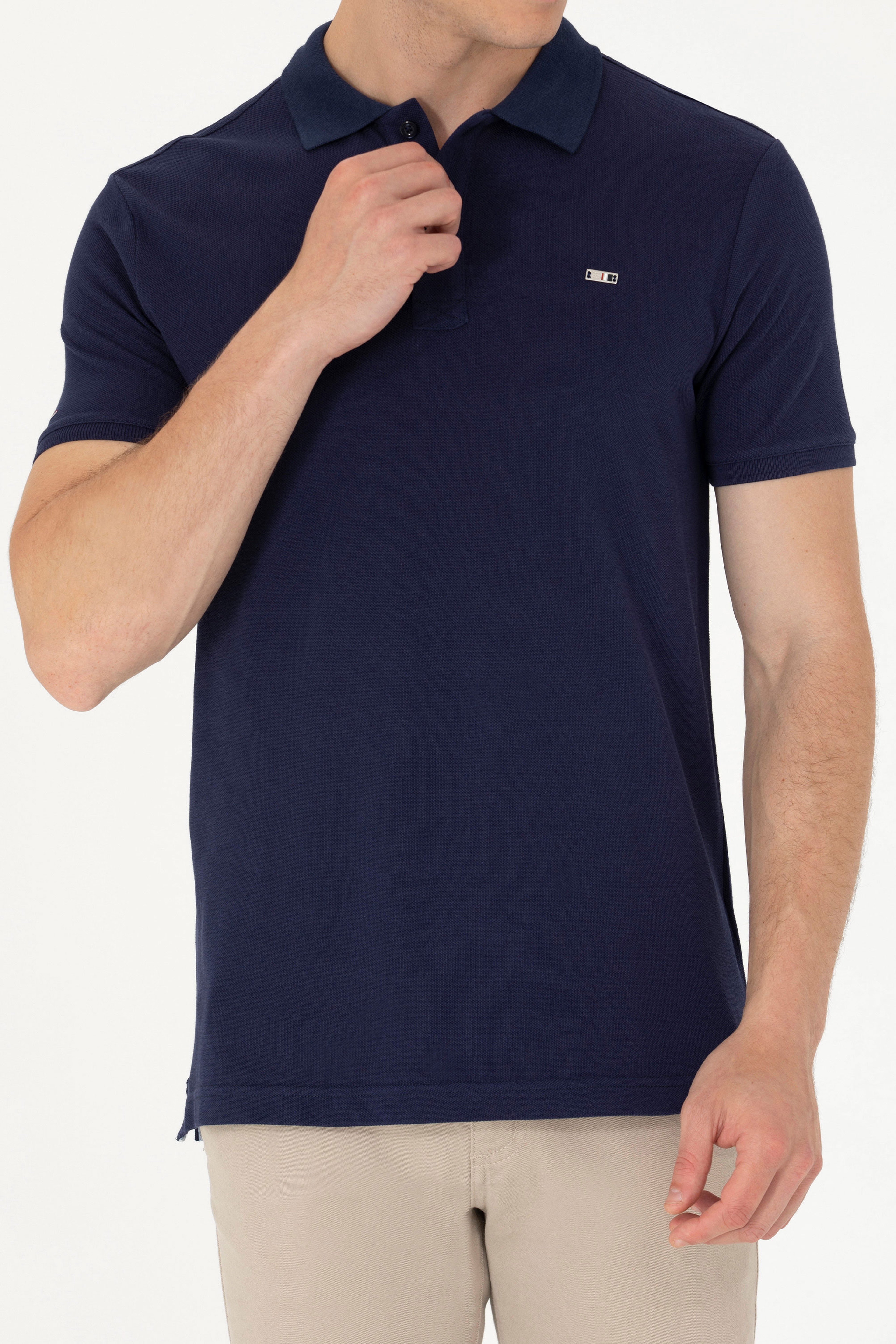 Erkek Lacivert Basic Polo Yaka Tişört