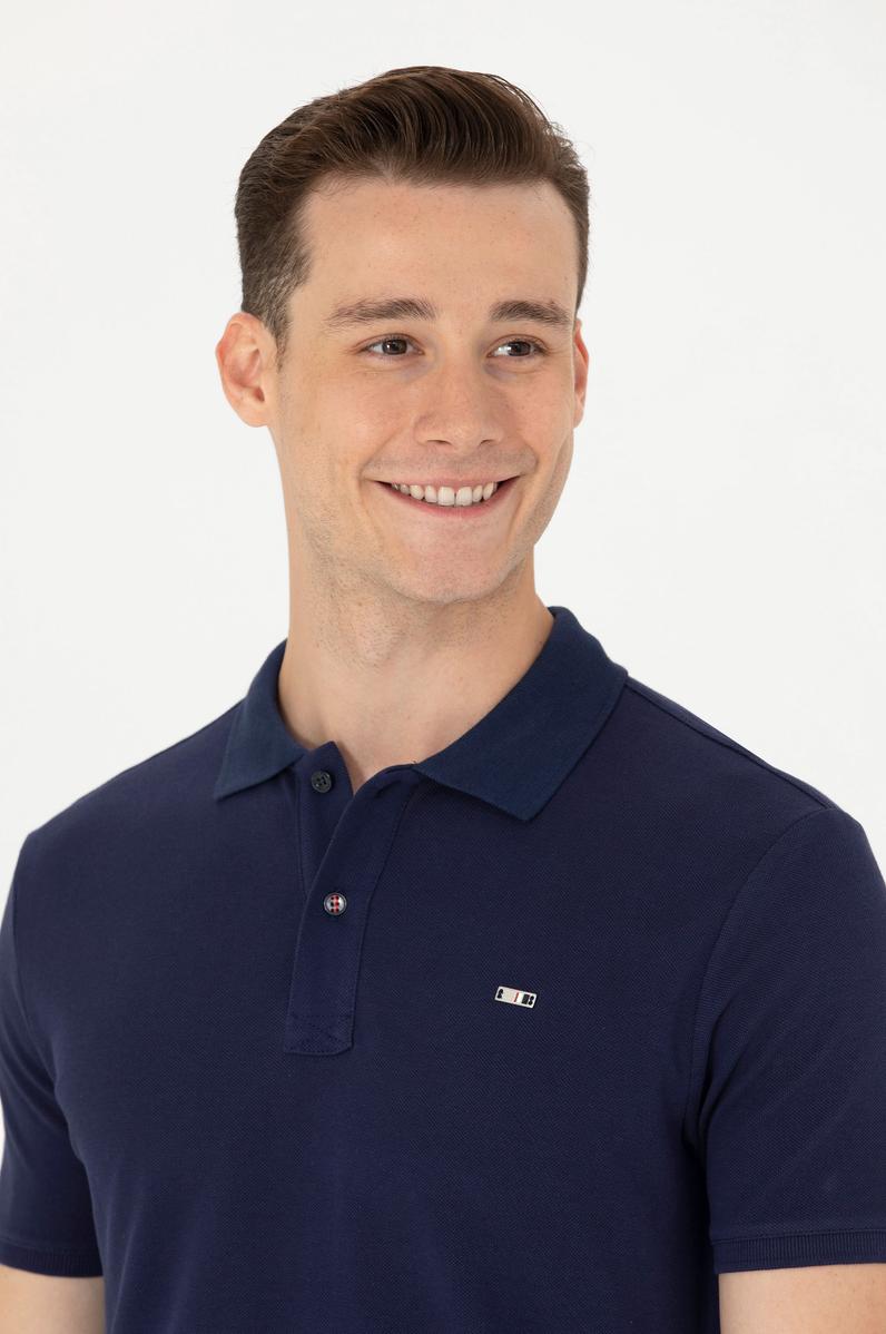 Erkek Lacivert Basic Polo Yaka Tişört