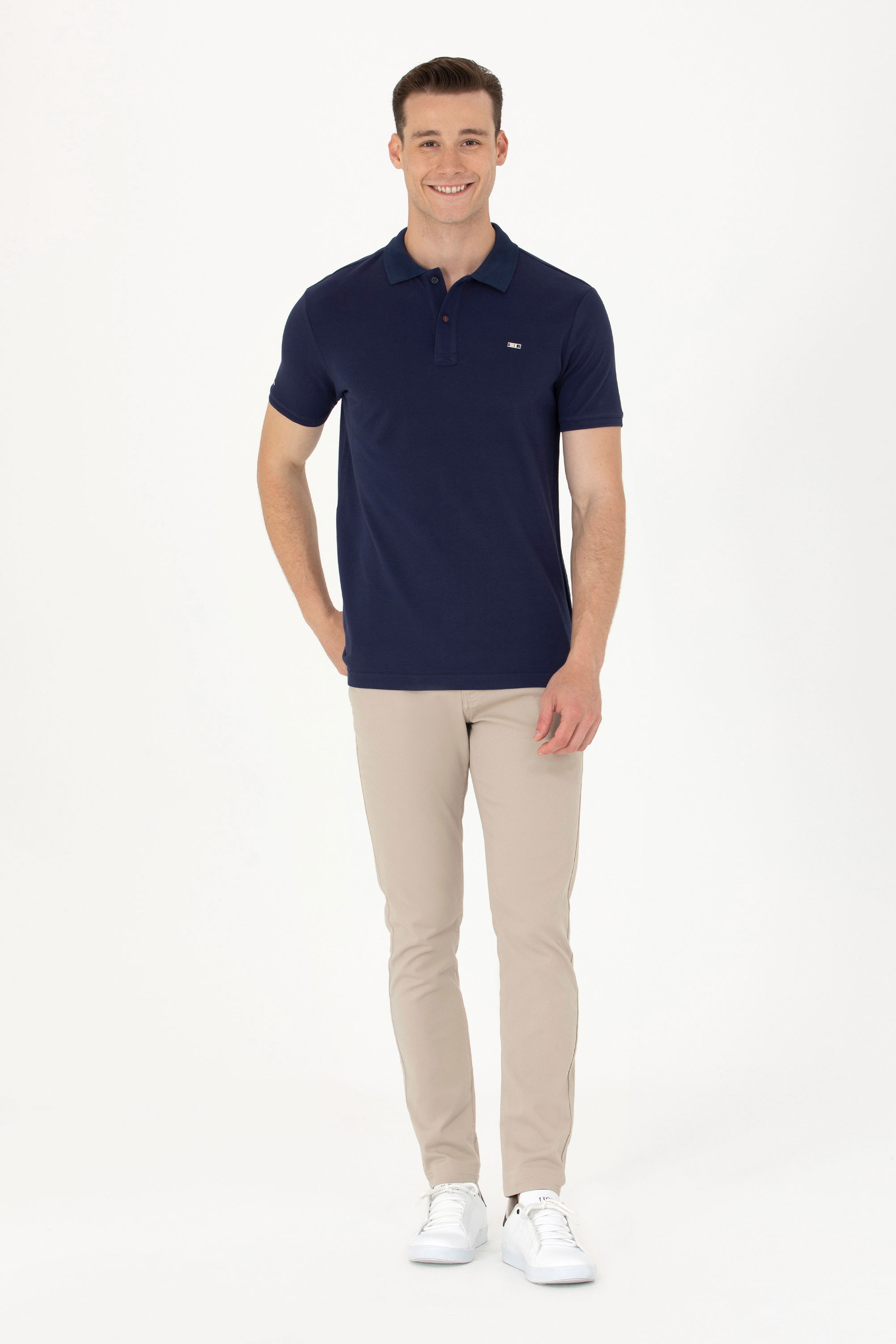 Erkek Lacivert Basic Polo Yaka Tişört