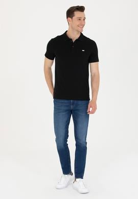 Erkek Siyah Basic Polo Yaka Tişört - 50265919028