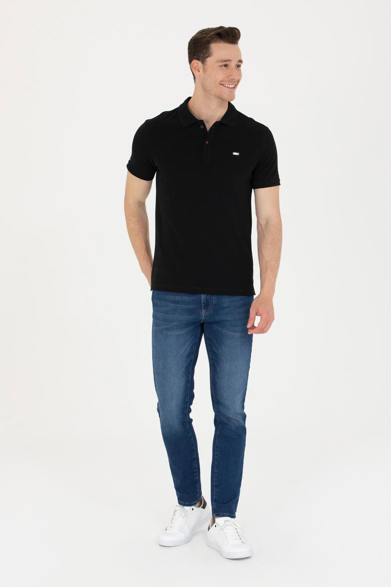 Erkek Siyah Basic Polo Yaka Tişört - 50265919028
