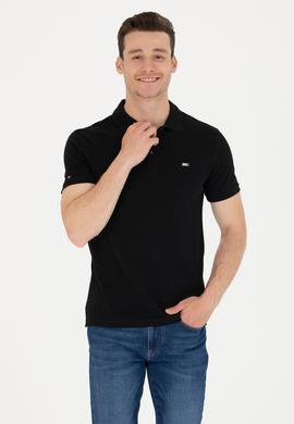 Erkek Siyah Basic Polo Yaka Tişört - 50265919028