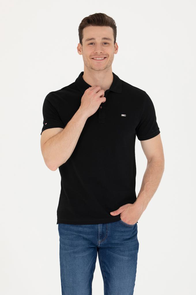 Erkek Siyah Basic Polo Yaka Tişört