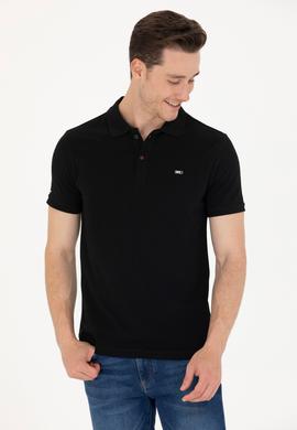 Erkek Siyah Basic Polo Yaka Tişört - 50265919028