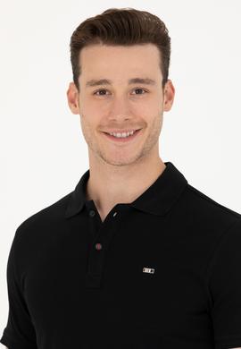 Erkek Siyah Basic Polo Yaka Tişört - 50265919028