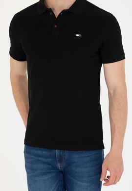 Erkek Siyah Basic Polo Yaka Tişört - 50265919028
