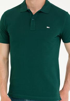 Erkek Koyu Yeşil Basic Polo Yaka Tişört - 50265919040