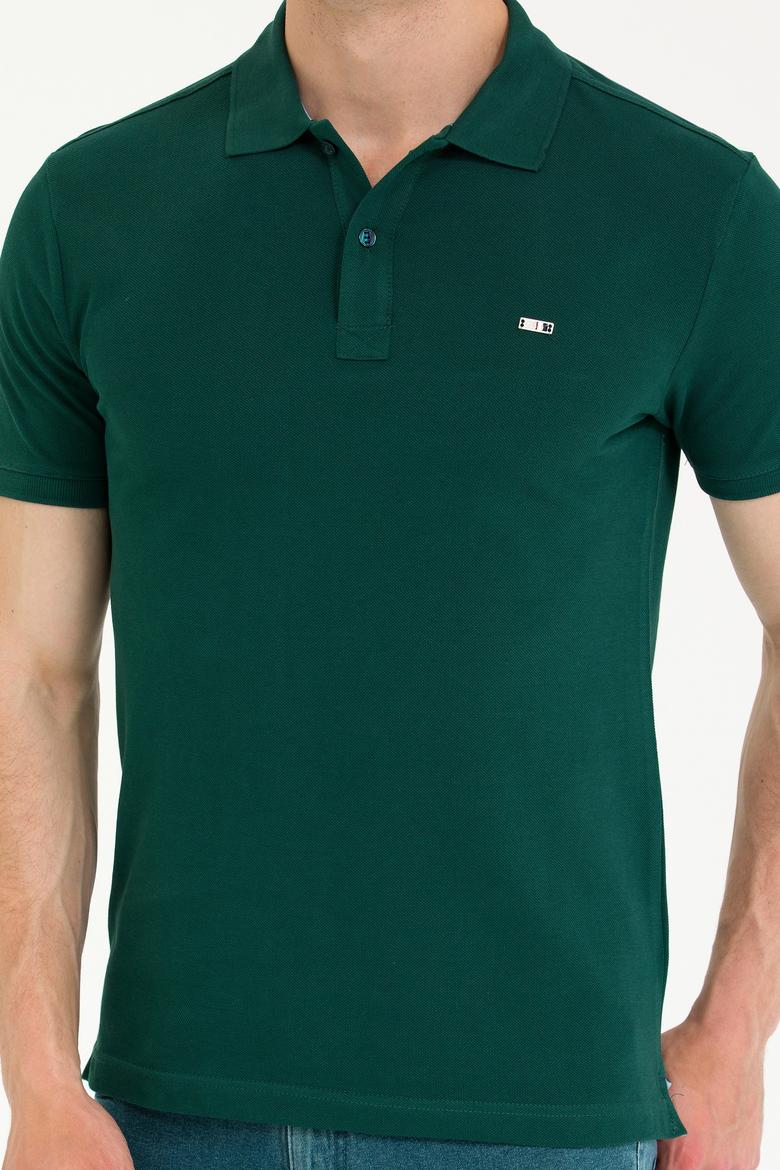 Erkek Koyu Yeşil Basic Polo Yaka Tişört - 50265919040