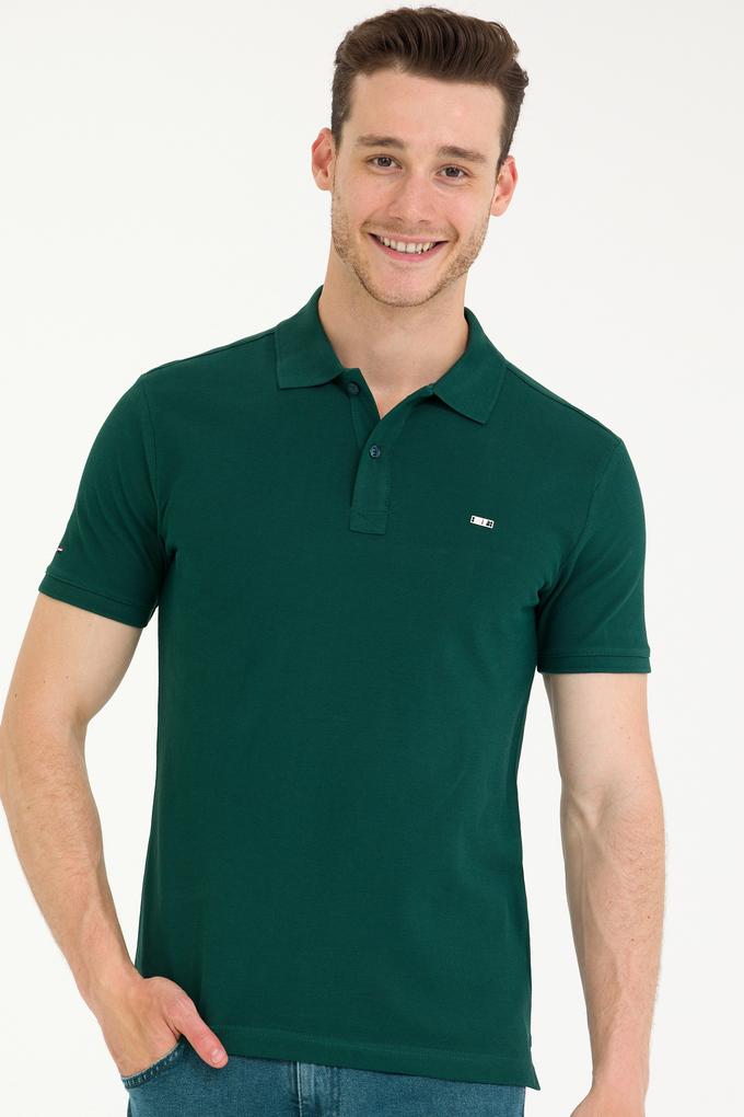 Erkek Koyu Yeşil Basic Polo Yaka Tişört