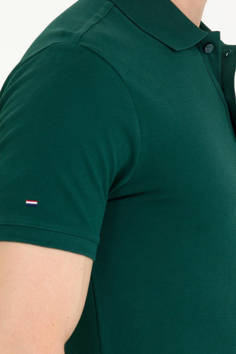 Erkek Koyu Yeşil Basic Polo Yaka Tişört - 50265919040