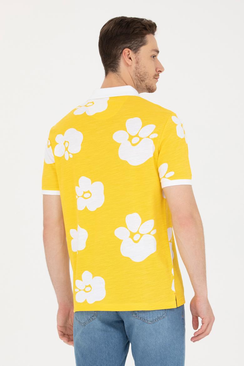 Erkek Koyu Sarı Polo Yaka Tişört - 50275483013