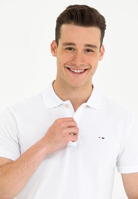 Erkek Beyaz Basic Polo Yaka Tişört - 50276453004