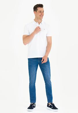 Erkek Beyaz Basic Polo Yaka Tişört - 50276453004