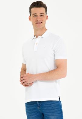 Erkek Beyaz Basic Polo Yaka Tişört - 50276453004