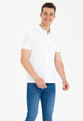 Erkek Beyaz Basic Polo Yaka Tişört - 50276453004