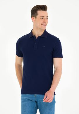 Erkek Lacivert Basic Polo Yaka Tişört - 50276453017