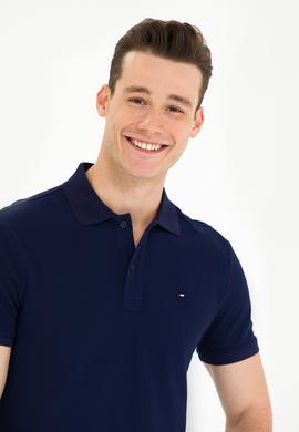 Erkek Lacivert Basic Polo Yaka Tişört - 50276453017