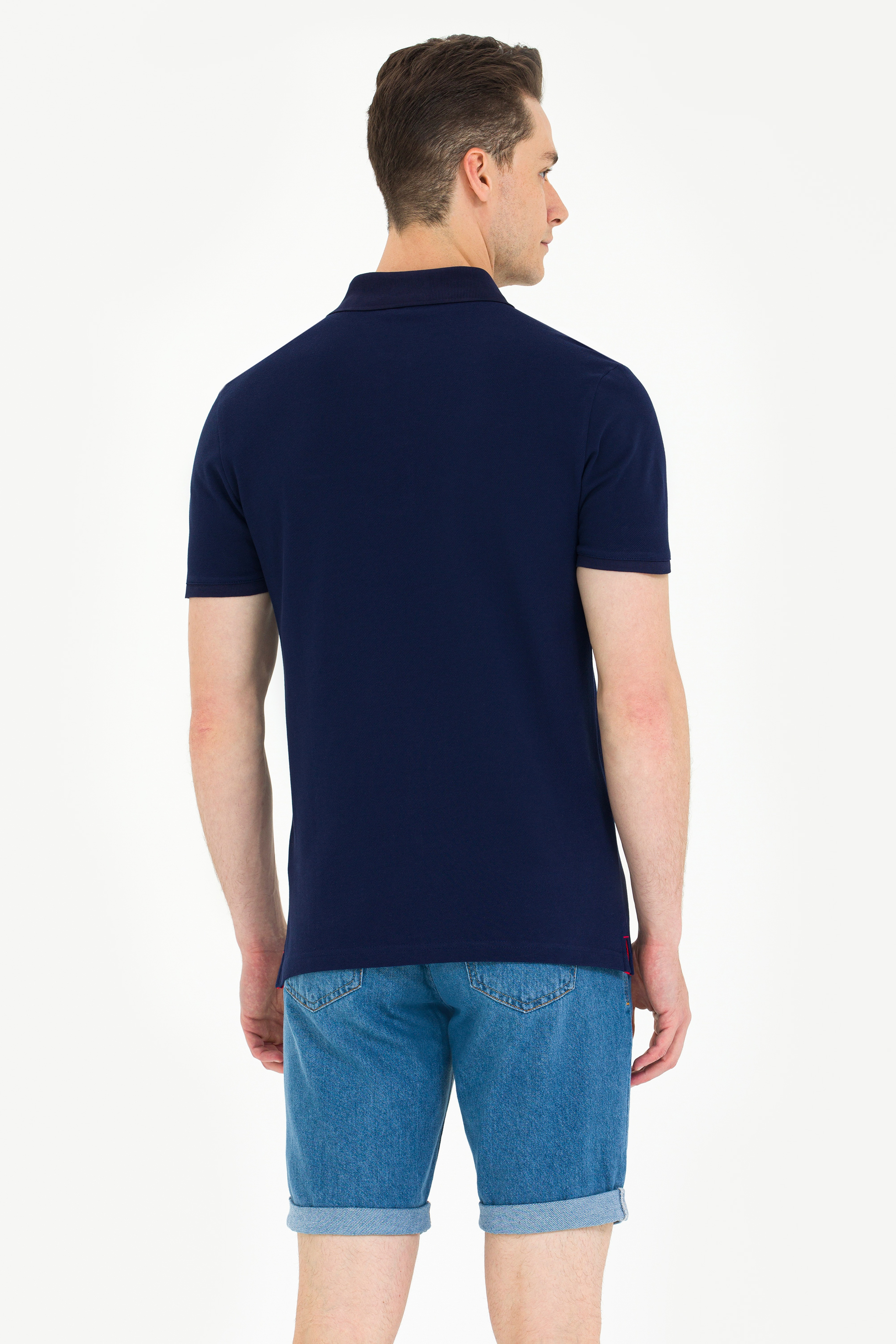 Erkek Lacivert Basic Polo Yaka Tişört