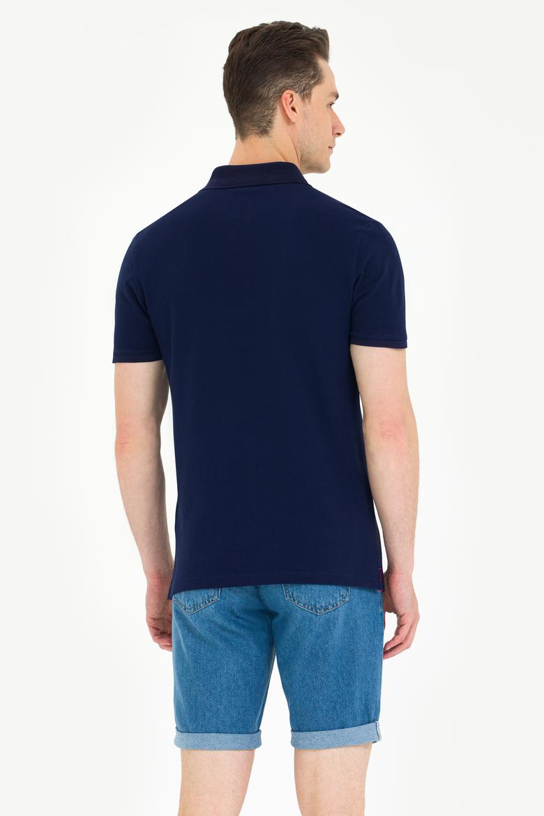 Erkek Lacivert Basic Polo Yaka Tişört - 50276453017