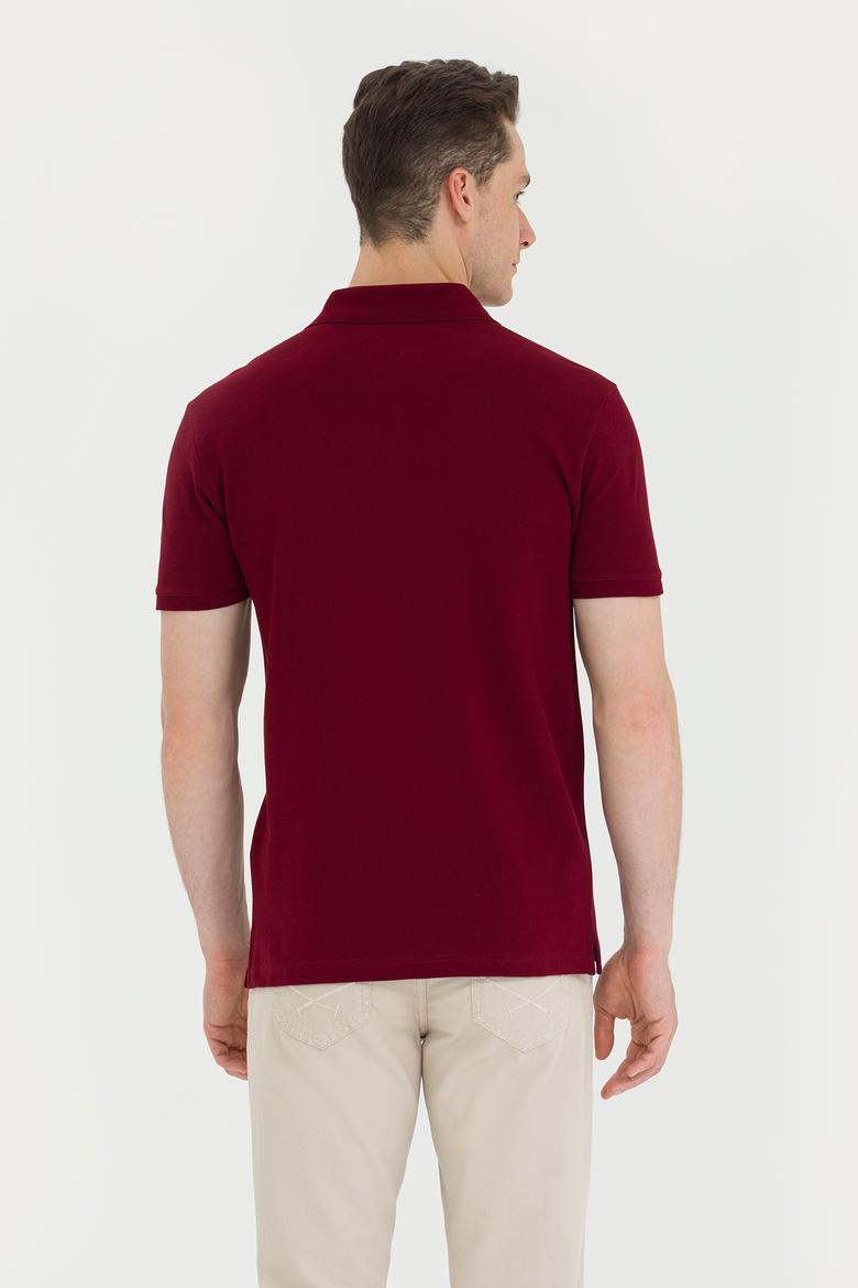 Erkek Bordo Basic Polo Yaka Tişört - 50276453045
