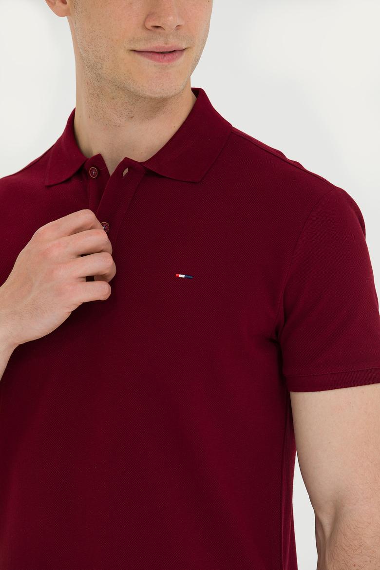 Erkek Bordo Basic Polo Yaka Tişört - 50276453045