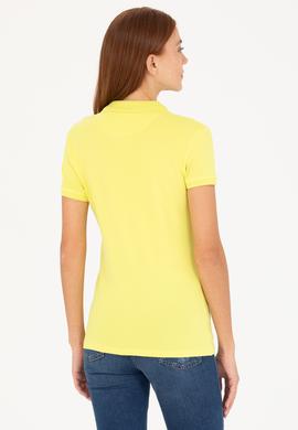 Kadın Neon Sarı Basic Polo Yaka Tişört - 50266513070