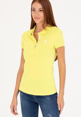 Kadın Neon Sarı Basic Polo Yaka Tişört - 50266513070