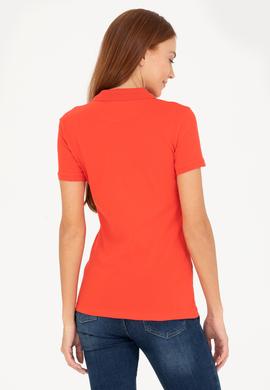 Kadın Kırmızı Basic Polo Yaka Tişört - 50266513103