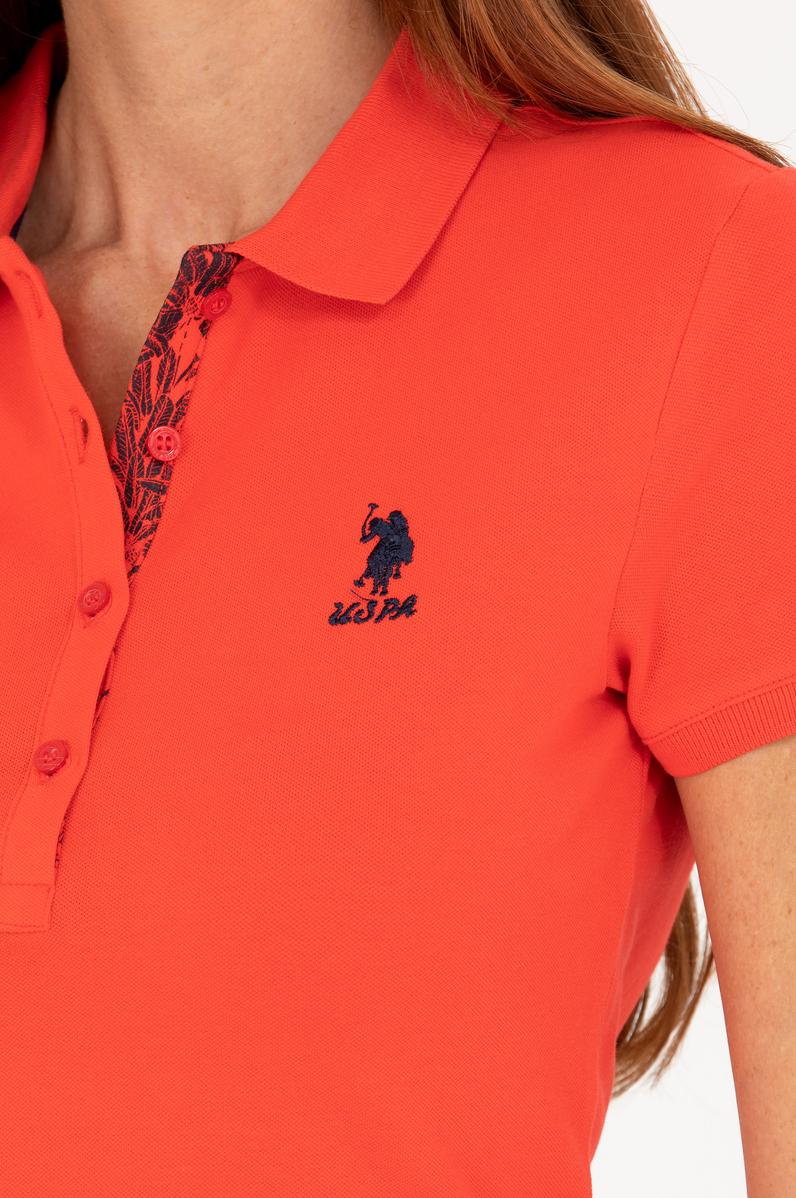 Kadın Kırmızı Basic Polo Yaka Tişört