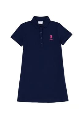 Kız Çocuk Lacivert Ksıa Kol Örme Elbise - 50270098003