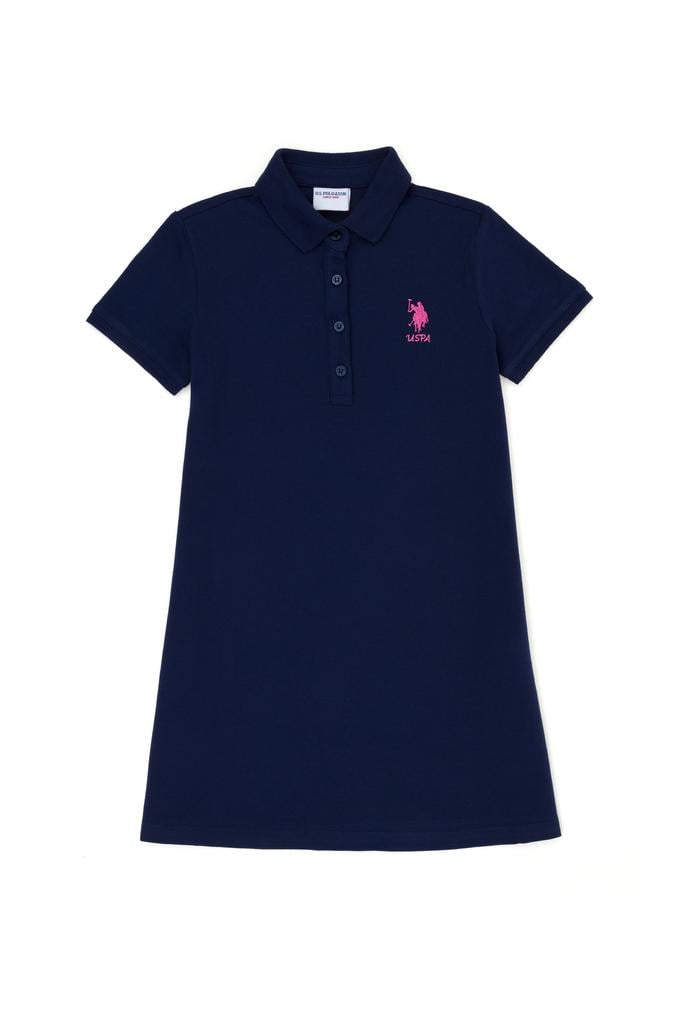 Kız Çocuk Lacivert Ksıa Kol Örme Elbise