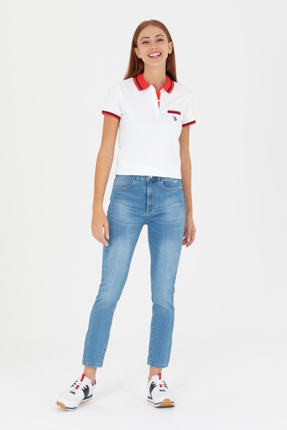 Kadın Mavi Slim High Waist Fit Jean Pantolon