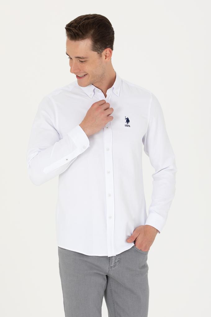 Erkek Beyaz Uzun Kollu Basic Gömlek
