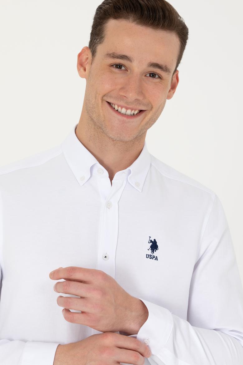 Erkek Beyaz Uzun Kollu Basic Gömlek - 50271293005