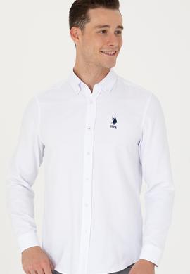 Erkek Beyaz Uzun Kollu Basic Gömlek - 50271293005